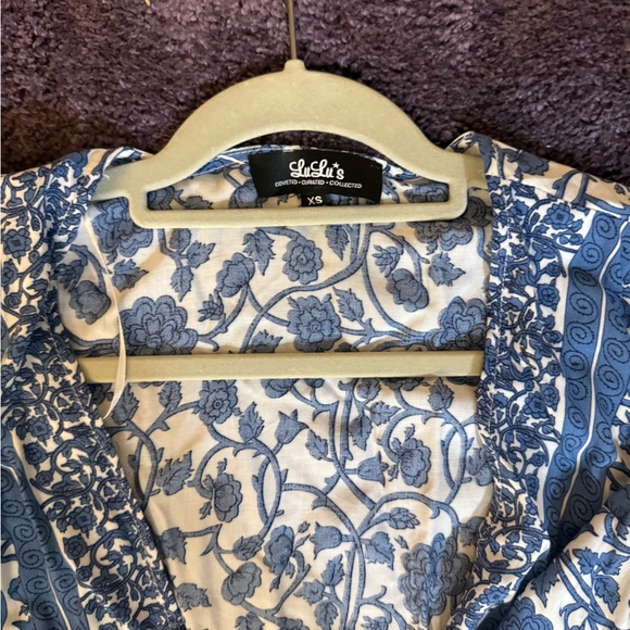 Lulu's Navy and White Floral Dress - Picture 7 of 7